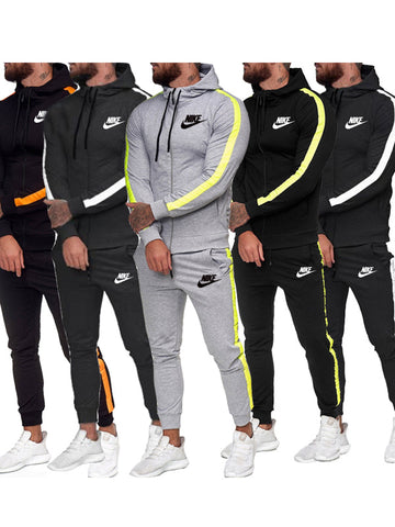 Men's Autumn And Winter Sports Hooded Clothing Two-Piece Suit W210